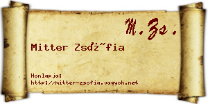 Mitter Zsófia névjegykártya